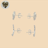 (2-3080) 925 Sterling Silver - Stud Earrings.