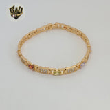(1-60086-1) Gold Laminate - 5.5mm Multicolor Bracelet - 7.5" - BGO