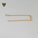 (1-0943) Laminado de oro - Pulsera para niños con placa de eslabones curvos de 2 mm - 6,5" - BGF