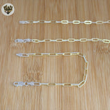 (2-8149) 925 Sterling Silver - Two Tone Paper Clip Chains.