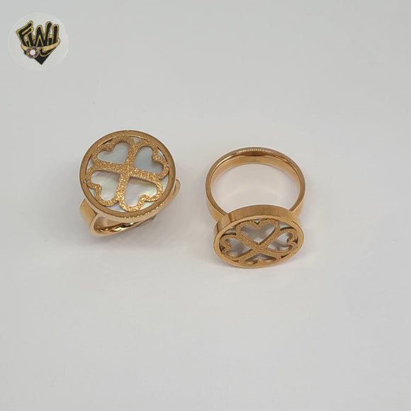 (4-0040-1) Stainless Steel - Four Leaf Ring.