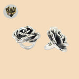 (2-5047) Anillo de rosa gruesa en plata de ley 925.
