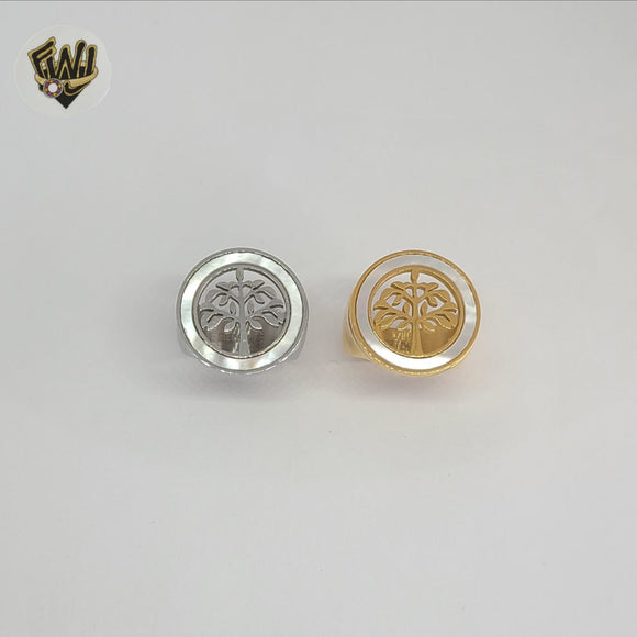 (4-0047) Stainless Steel - Tree of Life Ring.