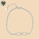 (2-0351-1) 925 Sterling Silver - Infinity Zircon Bracelet.