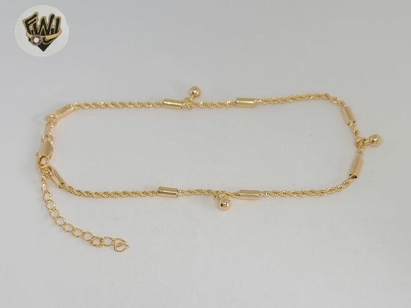 (1-0271) Gold Laminate - 2mm Combined Rope Anklet - BGF