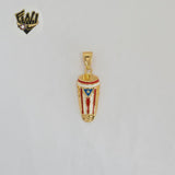 (1-2330-2) Gold Laminate -  Puerto Rico Pendant - BGO