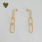 (1-1212-3) Laminado de Oro - Pendientes largos con clip de papel - BGF