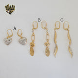 (1-1241-3) Gold Laminate - Long Earrings - BGF