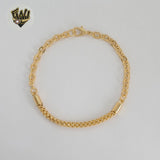 (1-0473) Laminado de oro - Brazalete de doble eslabón de 4 mm - BGF
