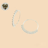 (2-4100) Aros de bolitas lisas en plata de ley 925. 