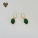 (1-1202) Gold Laminate - Zircon Dangling Earrings - BGO