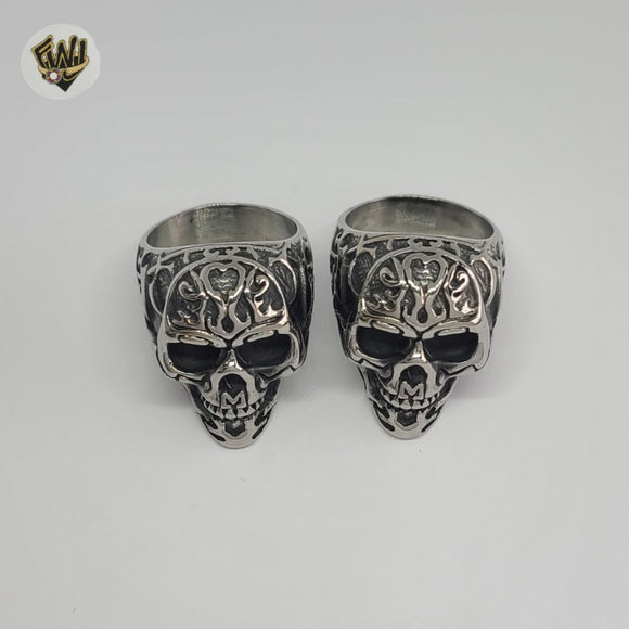 (4-0023-1) Stainless Steel - Skull Men Ring.