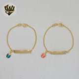 (1-0975) Pulsera infantil de eslabones curvos de 2 mm laminados en oro - 15 cm - BGF