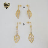 (1-1238-1) Gold Laminate - Leaf Long Earrings - BGF