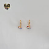 (1-2652-1) Gold Laminate - Multicolor Eyes Hoops - BGO