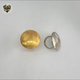 (4-0063) Stainless Steel - Carved Circle Ring.