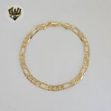 (1-60049-1) Laminado de oro - Pulsera de hombre DC Figaro Link de 6 mm - BGF
