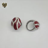 (4-0057-1) Stainless Steel - Zircon Ring.