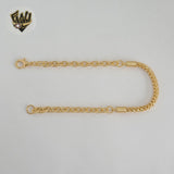 (1-0473) Laminado de oro - Brazalete de doble eslabón de 4 mm - BGF
