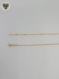 (1-6095-1) Gold Laminate - 1mm Link Bow Lariat Necklace - BGF