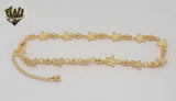(1-0228) Gold Laminate - Ball Link Star Anklet - 10" - BGF