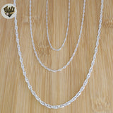 (sv-sp-02) 925 Sterling Silver - Singapore Chains.