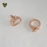 (1-3176-1) Anillo de mariposa laminado en oro - BGO