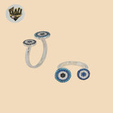 (2-5094-2) Plata de Ley 925 - Anillo ajustable contra el mal de ojo