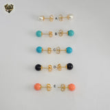 (1-1058) Gold Laminate - Stud Earrings - BGO