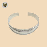 (2-0715) 925 Sterling Silver - 18mm Open Carved Bangle - 2.5"