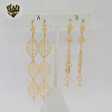 (1-1236) Gold Laminate - Long Earrings - BGF