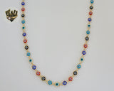 (1-1543) Gold Laminate - 4.8mm Evil Eye Link Chain - BGF