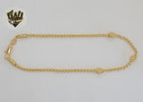(1-0061) Gold Laminate - 2.5mm Wheat Link Anklet - 10" - BGF