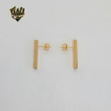 (1-1230-1) Gold Laminate - Long Squared Earrings - BGF