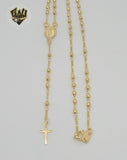 (1-3323-1) Gold Laminate - 2.5mm Virgin Rosary Necklace - 18" - BGF.
