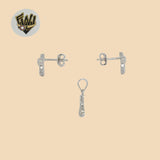 (2-6336) 925 Sterling Silver - Zircon Mermaid Tail Set.