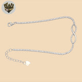 (2-0351-1) 925 Sterling Silver - Infinity Zircon Bracelet.