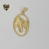 (1-2376-1) Laminado de oro - Colgante de medalla de caballo - BGF