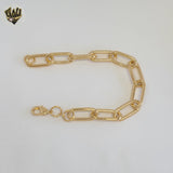 (1-0509) Gold Laminate - 10mm Paper Clip Link Bracelet -7.5" - BGF