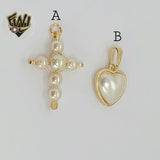 (1-2237-4) Laminado Oro - Colgantes Perlas - BGF