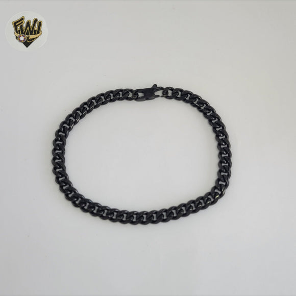(4-4005) Stainless Steel - 6mm Curb Link Men Bracelet - 8