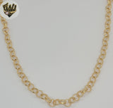 (1-1887) Cadena de eslabones rolo de 7 mm laminada en oro - BGF