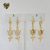 (1-1206-4) Gold Laminate - Flower Earrings - BGO