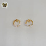 (1-1218-8) Gold Laminate - Stud Zircon Earrings - BGF