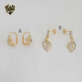 (1-1188) Gold Laminate - Two Tones Dangle Earrings - BGF