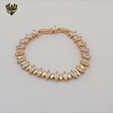 (1-60081) Gold Laminate - 9mm Multicolor Zircon Bracelet - 7" - BGO