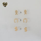 (1-1127-7) Gold Laminate - Small Stud Earrings - BGF