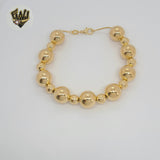 (MBRA-25-6) Gold Laminate - 13mm Beads Bracelet 8.5"  - BGF