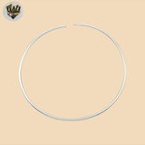 (2-0678) 925 Sterling Silver - 2mm Classic Plain Bangle - 2.5"