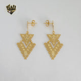 (1-1244-6) Laminado de Oro - Pendientes Largos Alternativos - BGF